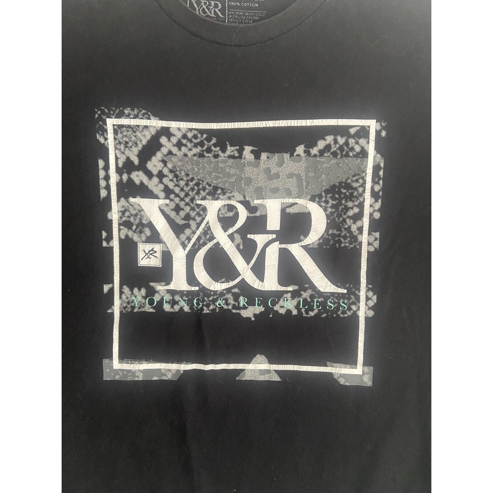 Young & Reckless T-Shirt Mens XL Black Racing Skateboard Hip Hop NWOT‎